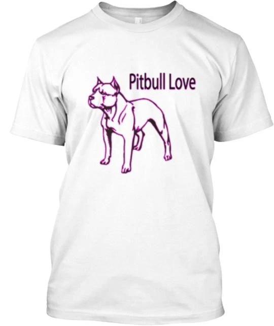 Мужская футболка с принтом Pitbull Love, 100% хлопок, Топ, Сделано в США, Унисекс