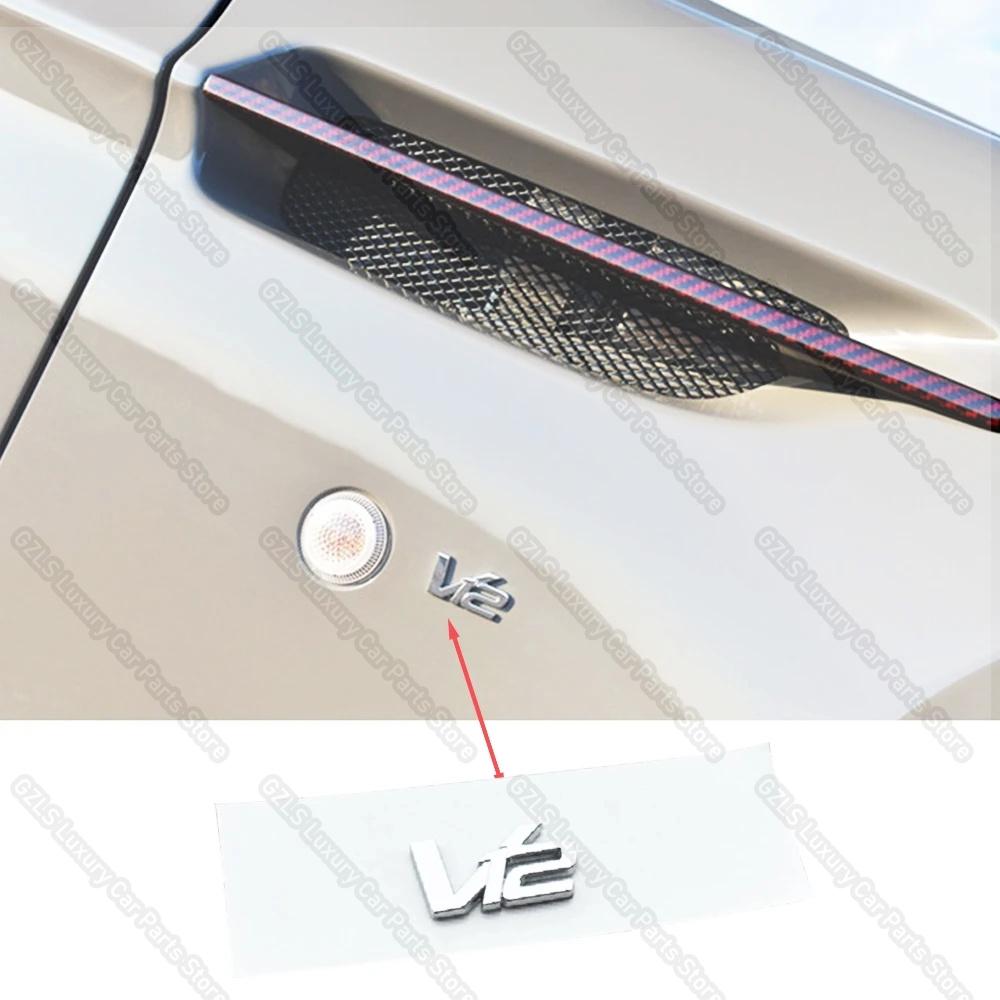 1Piece Car Body Sticker Rear Wing V12 Badge Emblems Side Fender  For Aston Martin
