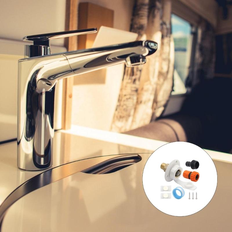 Бессвинцовый латунный комплект для впускного отверстия воды для автодомов с герметичным силиконовым уплотнением и корпусом из АБС-пластика для установки в кемперах