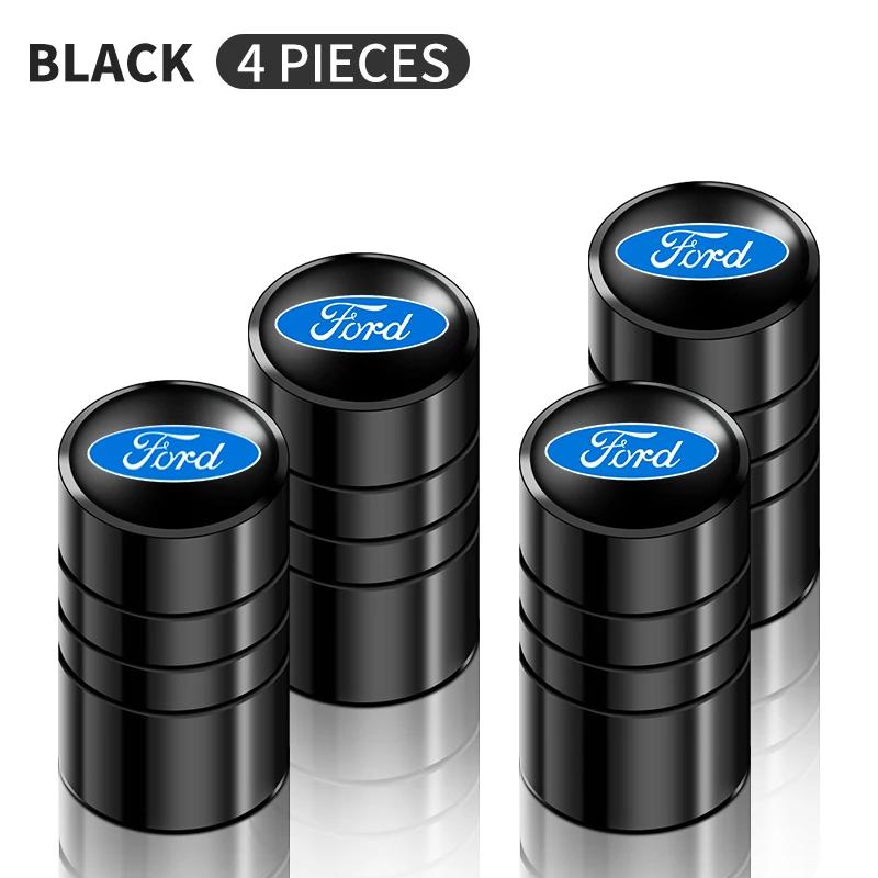 Car Sticker 4pcs Car Wheel Air Valve Stem Cover Caps For Ford Focus Fiesta Ranger Mondeo Escort Falcon Flex S-MAX Kuga Mustang A