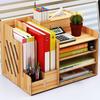 Desktop Organizer Multipurpose Modern Simple Style Wood Desktop Storage Shelf for Home School Office Cherry Wood