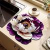 3D Dish Drying Mat Absorbent Kitchen Drying Mat Floral Reusable Washable