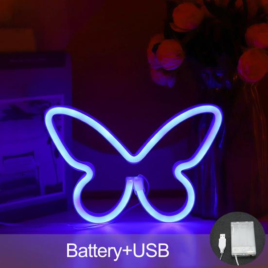 Светодиодный USB/Батарейка Форма Мерцание Управляемый Креативный Неоновый Знак Бесплатный 3D Визуальный Эффект