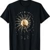 Boho Golden Sun & Moon Phase Illustration T-Shirt_1