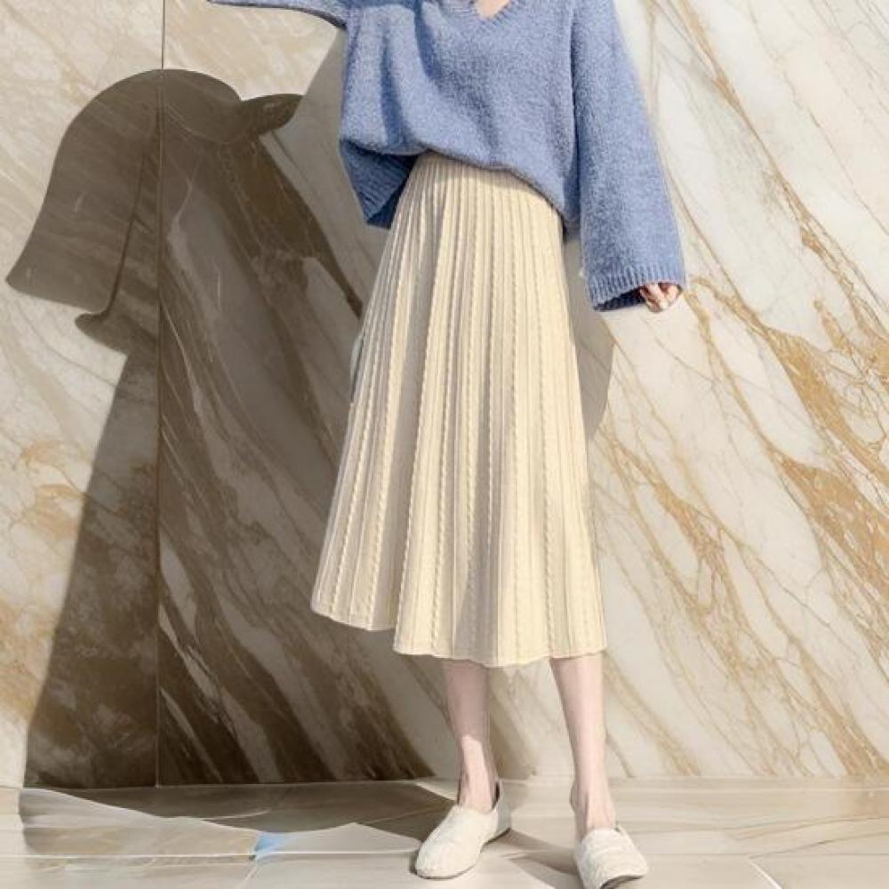 New ArrivAls Open Run A Line Knit Skirt Long Skirt