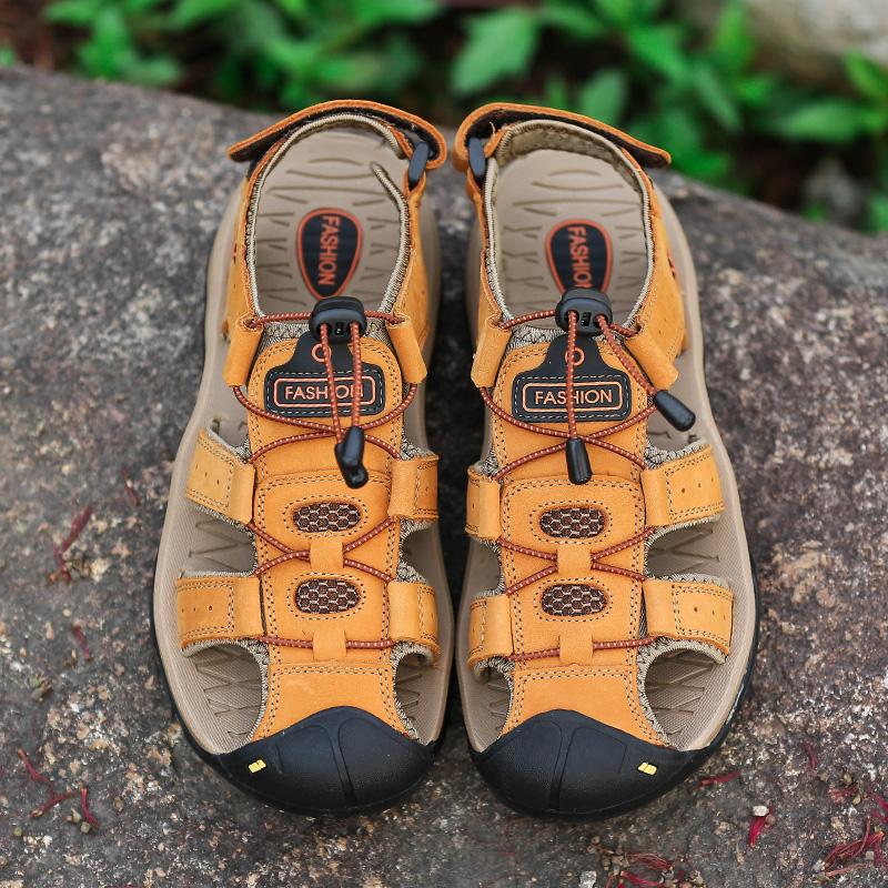Large Size Men's Sandals38-48 Wrapped Men's Sandals Leather Sandals Beach Shoes Hiking Outdoor Leather Sandals