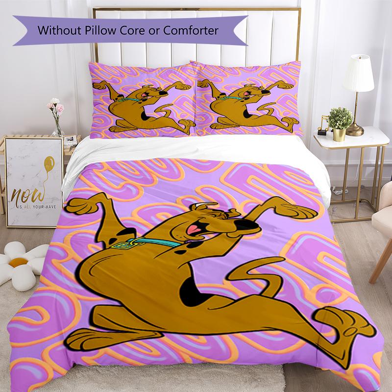 3pcs Scooby Doo Bedding Set Duvet Cover Closure Includes 1 Duvet Cover & 2 Pillowcases, Soft and Comfortable for All Seasons.