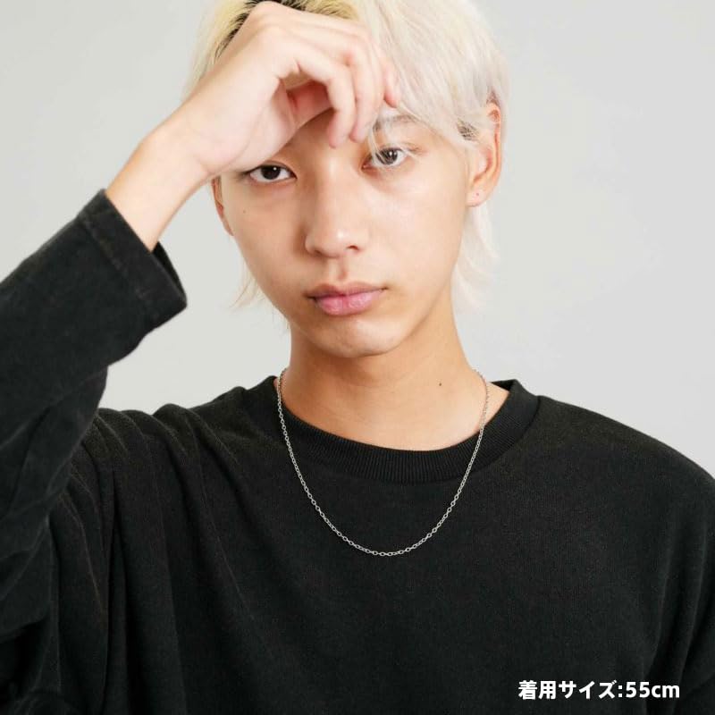 Тонкая цепочка адзуки из хирургической нержавеющей стали с фирменным кулоном [Lionheart], фасоль, 316L, гипоаллергенная, мешочек, мужская (65см)