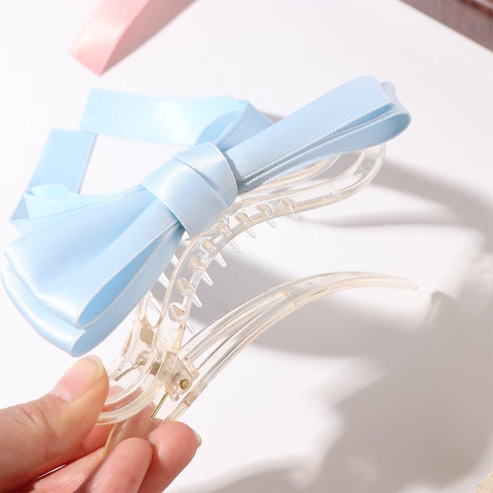 French Style Satin Bow Hair Clip Sweet Women Hairpin Elegant Bow Ribbon Hair Clip Headdress