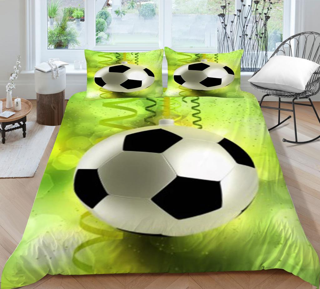 Пододеяльник Наволочка Двух- или Трехпредметный Серия Футбол 3D Цифровая Печать Полиэстер