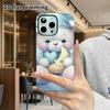 Phone Case: 2D flat suitable for iPhone 18 17 16 15 14 13 Pro film protective case, couple style, sleepy little white bear, Christmas and Halloween gi