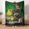 Custom Name Shrek Theme Printed Blanket Perfect For Couch Bed Travel Outdoor Use Machine Washable Cozy Durable