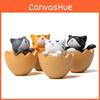 Cute Cartoon Eggshell Cat Mini Model For Garden Decor And Holiday Gifts