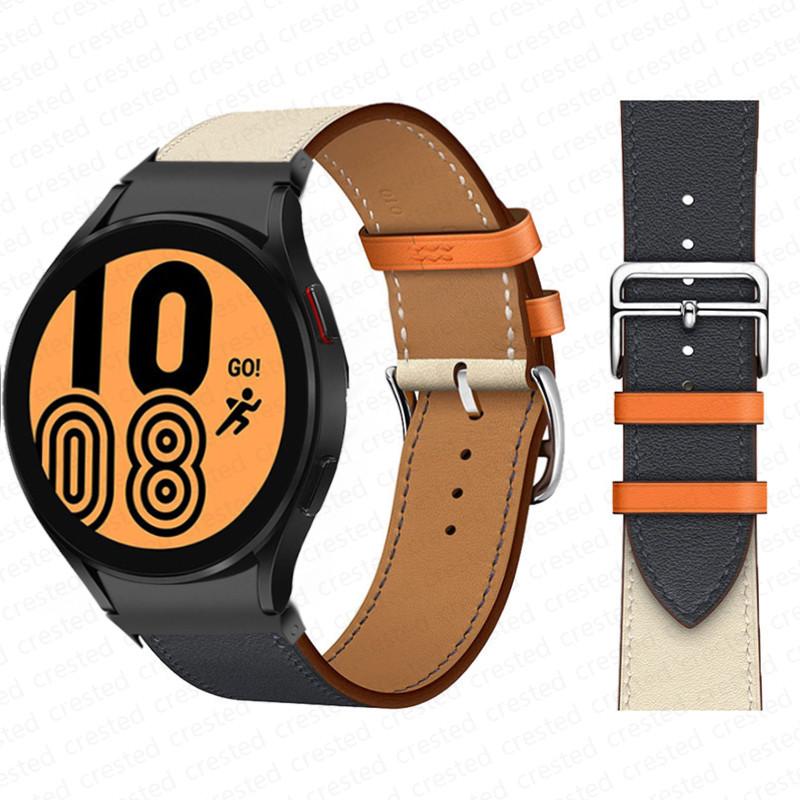 20mm Band For Samsung Galaxy Watch 6 4 classic/5 Pro 44mm 40mm 47mm 43mm 45 No Gaps Leather Bracelet Correa Galaxy Watch 6 Strap