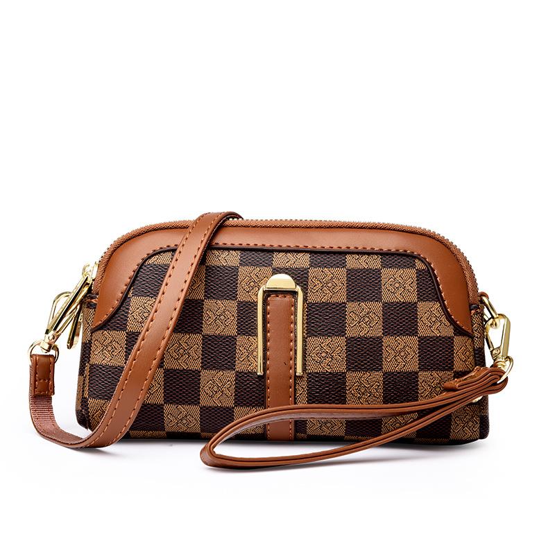 Новая шахматная клетчатая сумка для женщин на лето, универсальный клатч для мам среднего возраста, сумка для мобильного телефона на одно плечо через плечо