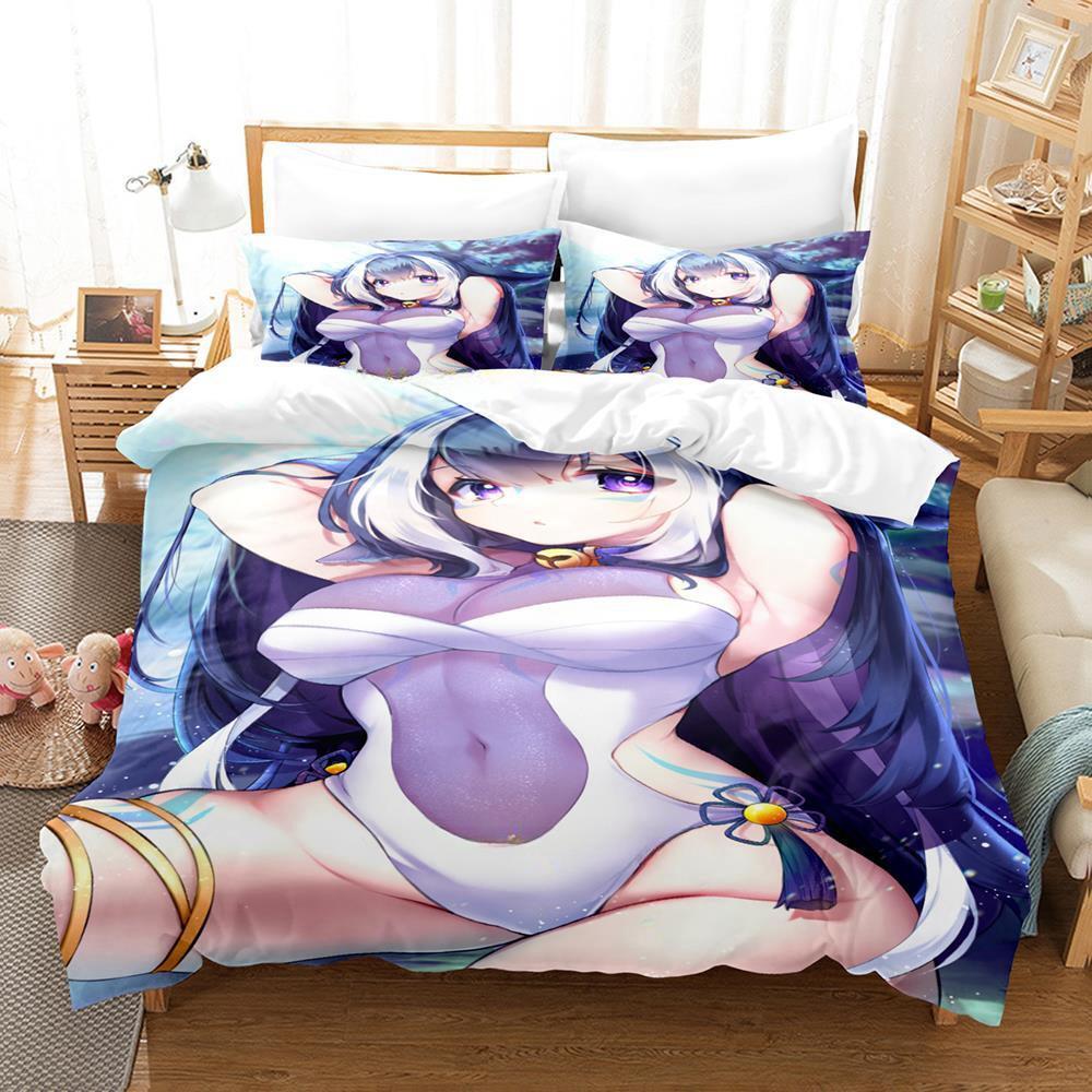 Аниме Kawaii Girls Shilily Постельное белье Single Twin Full Queen King Size Bed Set Adult Kid Bedroom Duvet cover Sets Home Textiles