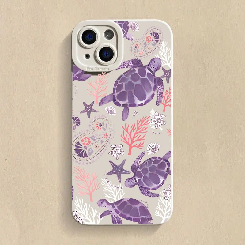 Чехол для телефона Samsung Galaxy S25 S24 S23 Ultra S22 Plus S21 FE A16 A14 A13 A54 A33 красочная морская черепаха противоударный мягкий чехол