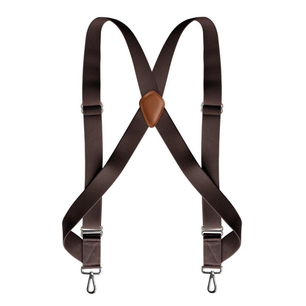 Retro Leather Suspenders Metal Clip Suspender Clip Simple Suspenders for Men Gift