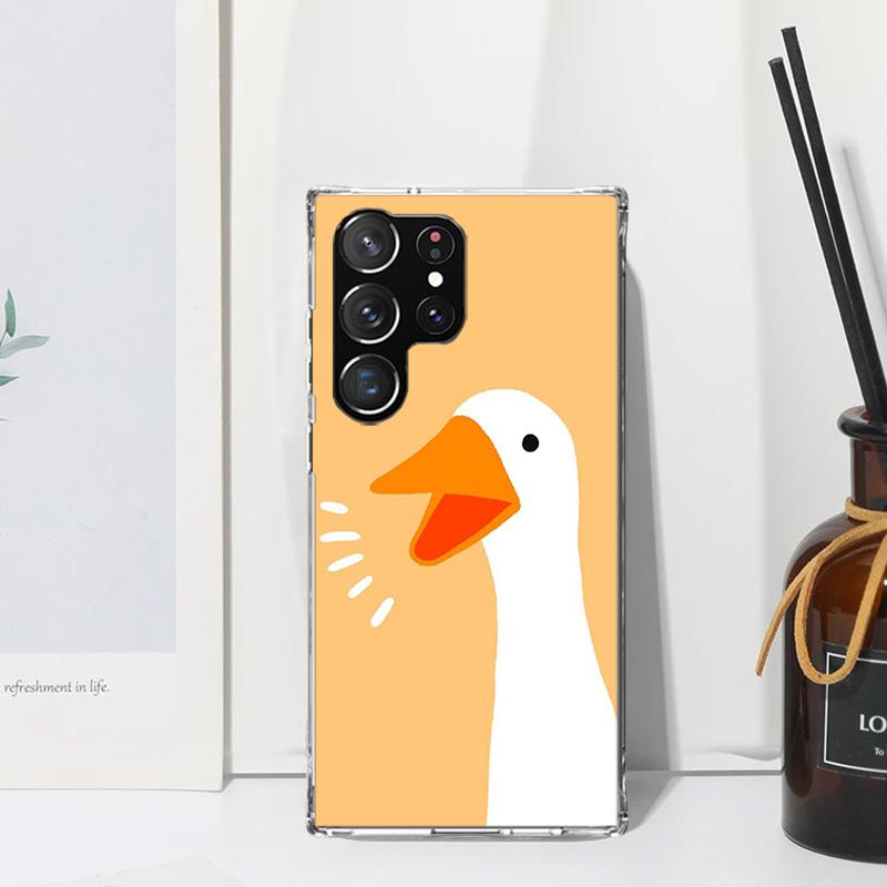 Мультяшный Милый Гусь Игровой Чехол Для Телефона Для Samsung Galaxy S25 S24 S23 S22 Ultra S21 FE S20 Plus S10 + S10E Художественный Fundas Задняя Крышка S24