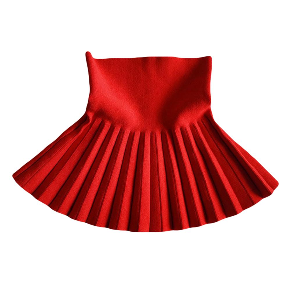 Puntos однотонная детская осенняя школьная вязаная плиссированная юбка с высокой талией