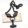 Nordic Mythical Culture Viking Bird Head Stainless Steel Necklace Vintage Hammer Pendant Emperor Necklace