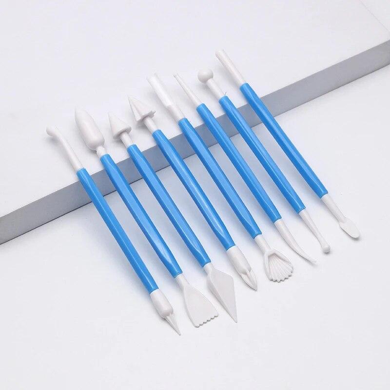 8-piece Set of Clay Sculpture Tools Clay Clay Colored Clay Soft Clay Ceramic Art Plastic Cake Baking and Embossing Scraper