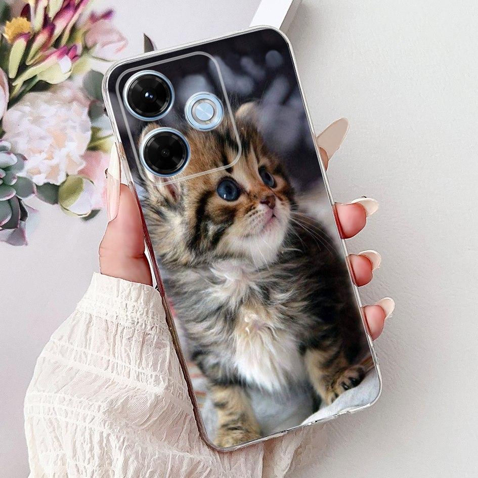New For Xiaomi Redmi 13x 4G Case Cute Cartoon Panda Machine Flower TPU Soft Silicone Cover For Xiomi Redmi 13X Shockproof Bumper