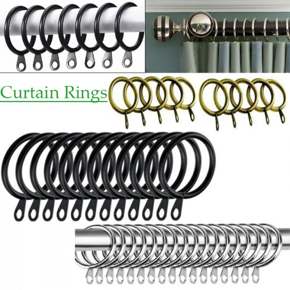 Bathroom Low Noise Heavy Duty Metal For Curtains Rods Hanging Hooks Roman circle Curtain Rings