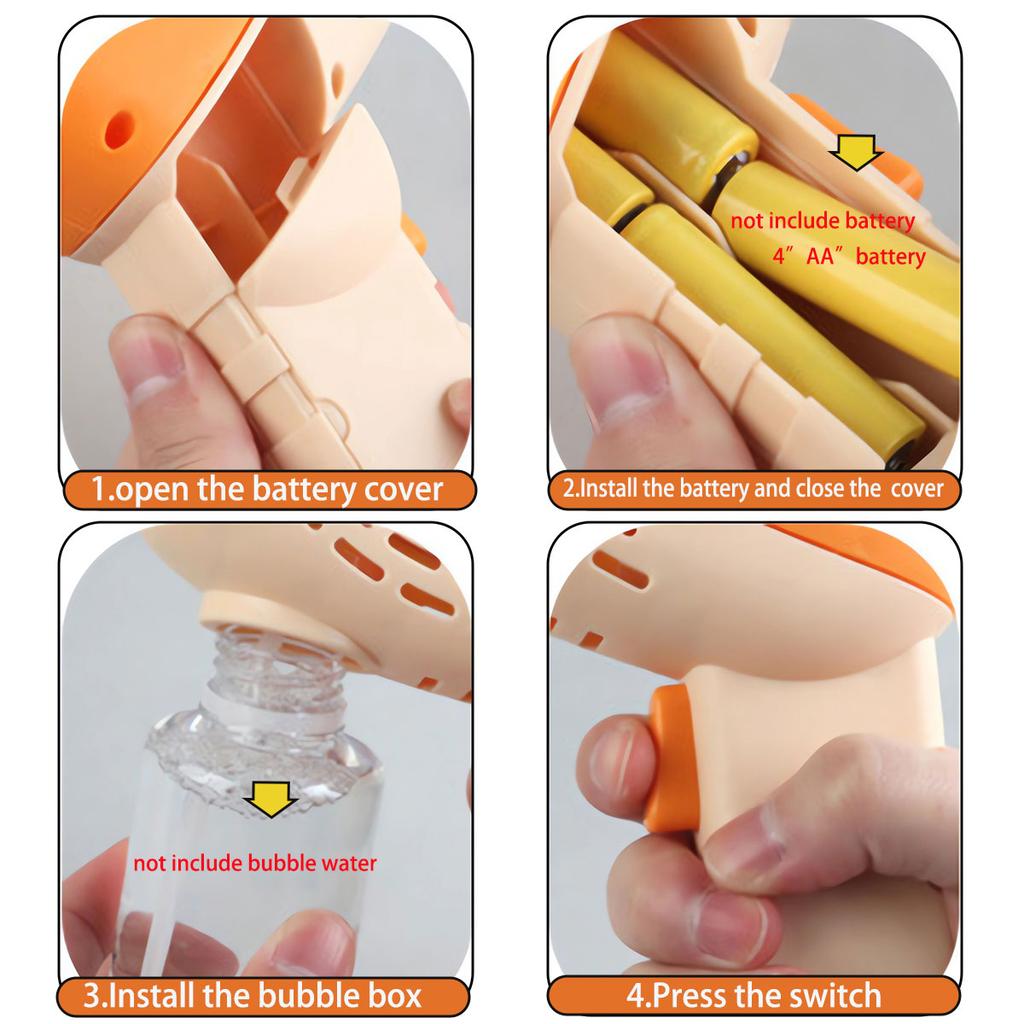 Cute Full-Automatic Bubble Machine Toy for Children Outdoor Bubble Blowing Game Unicorn with Light Kids Toy(without Bubble Water