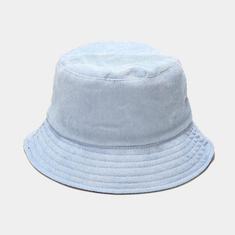 Solid Color Fashion Double-sided Four Seasons Fisherman Hat Solid Fisherman Hat Corduroy Sun Hat Reversible Foldable Hats