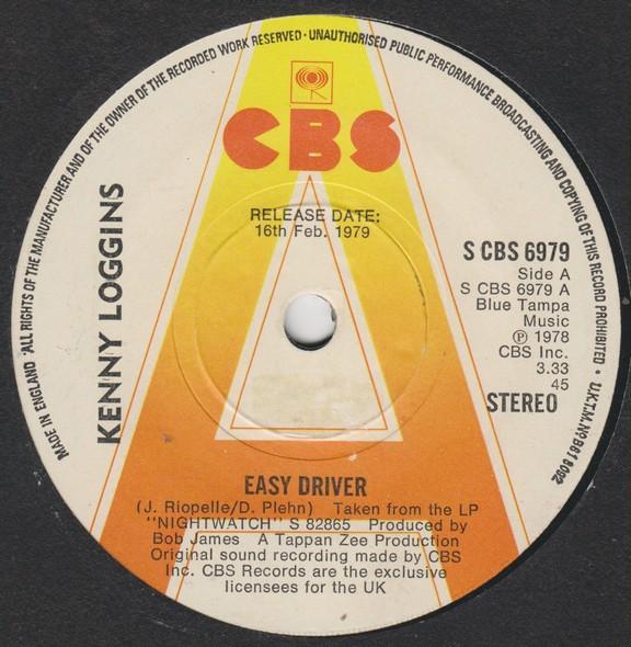 7-дюймовая пластинка KENNY LOGGINS - Easy Driver SCBS6979PROMO CBS 1979 UK Rock Б/у
