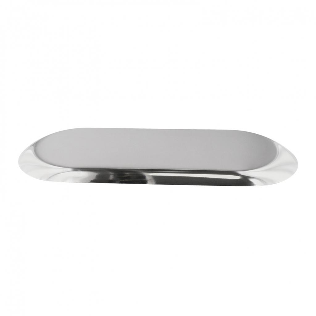 Practical Oval Stainless Steel Tray Perfect for Serving Snacks or Drinks