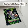 Personalized Crystal Velvet Carpet,Blue Lock Custom Printed Name, Plush Area Rug For Home Indoor Decor