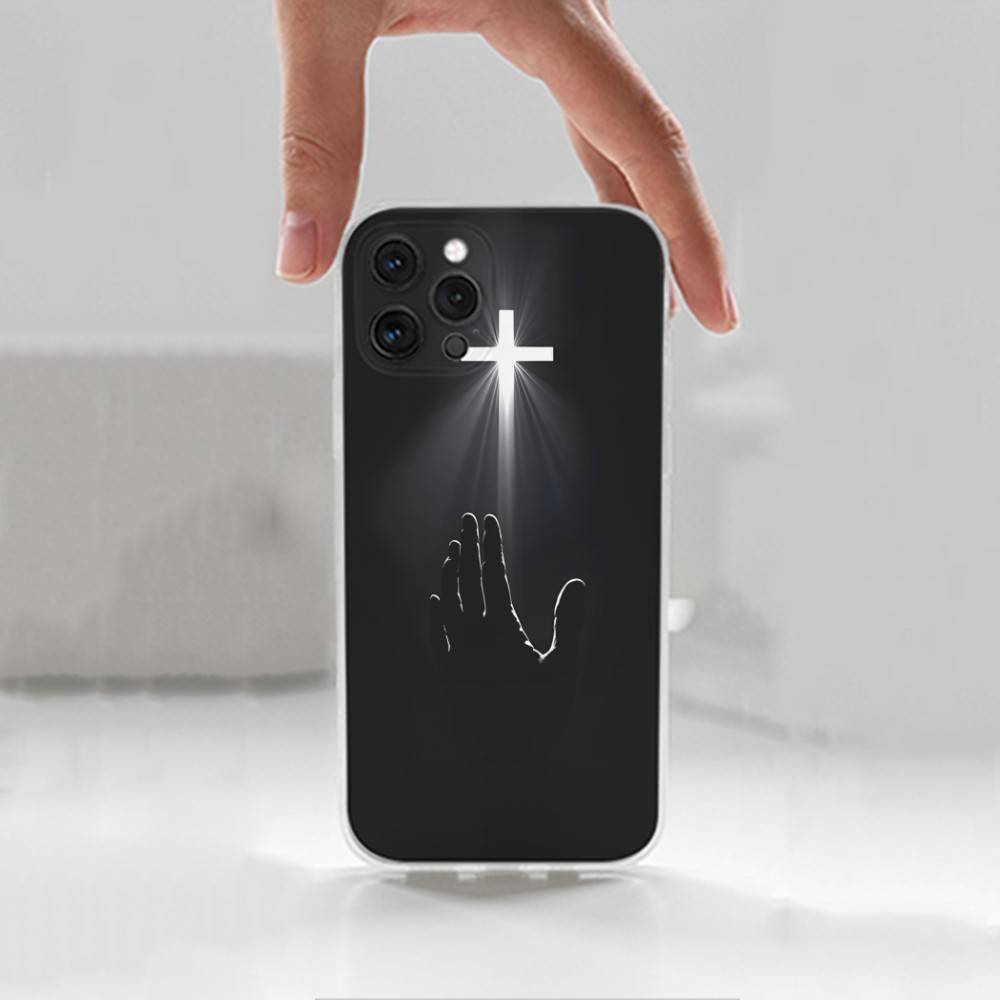 Cross Art Bible Christian  Case For iPhone 16,15,14,17,13,12,11 Plus,Pro,Max,XR,XS,X,7,8 Plus,SE,Mini,Transparent,Silicone