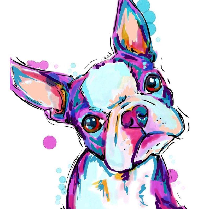 5D DIY Diamond Painting Dog Full Round Diamond Embroidery Animal Mosaic Rhinestone Kit Decor For Home