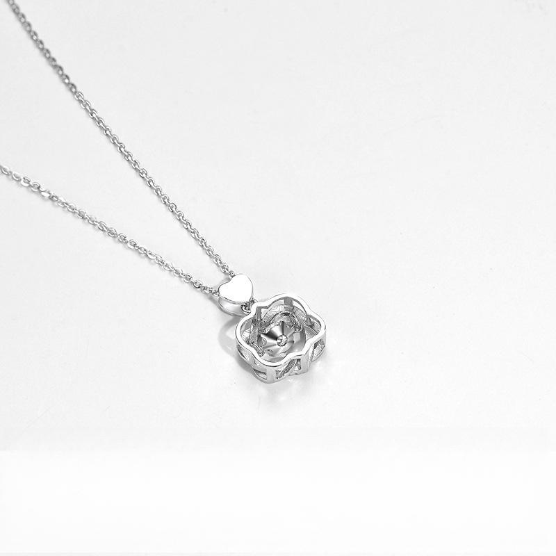 Микро инкрустированное ожерелье в форме персикового сердца с шестью звездами, женское умное ожерелье в форме сердца, цепочка на воротник ко Дню святого Валентина, день рождения