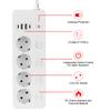 3250 Вт электрическая розетка-удлинитель 4 выхода 2-USB 2-Type C сетевой фильтр независимый выключатель вилка ЕС шнур 2 м