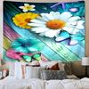 Floral Butterflies Wooden Background Tapestry Room Decoration Wall Hanging for Living Room Bedroom, dormitory, Birthday and Christmas gifts