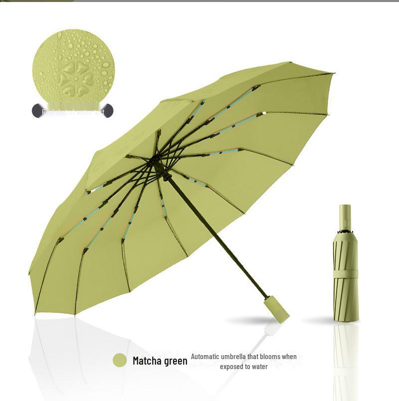 Водонепроницаемый автоматический зонт большого размера с 16 спицами и изогнутой ручкой для мужчин и женщин