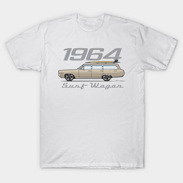 Asian Size Men Black Print T-shirt Surf Wagon-Almond Fawn No-Cut Heat Transfer Print Cotton Tshirt