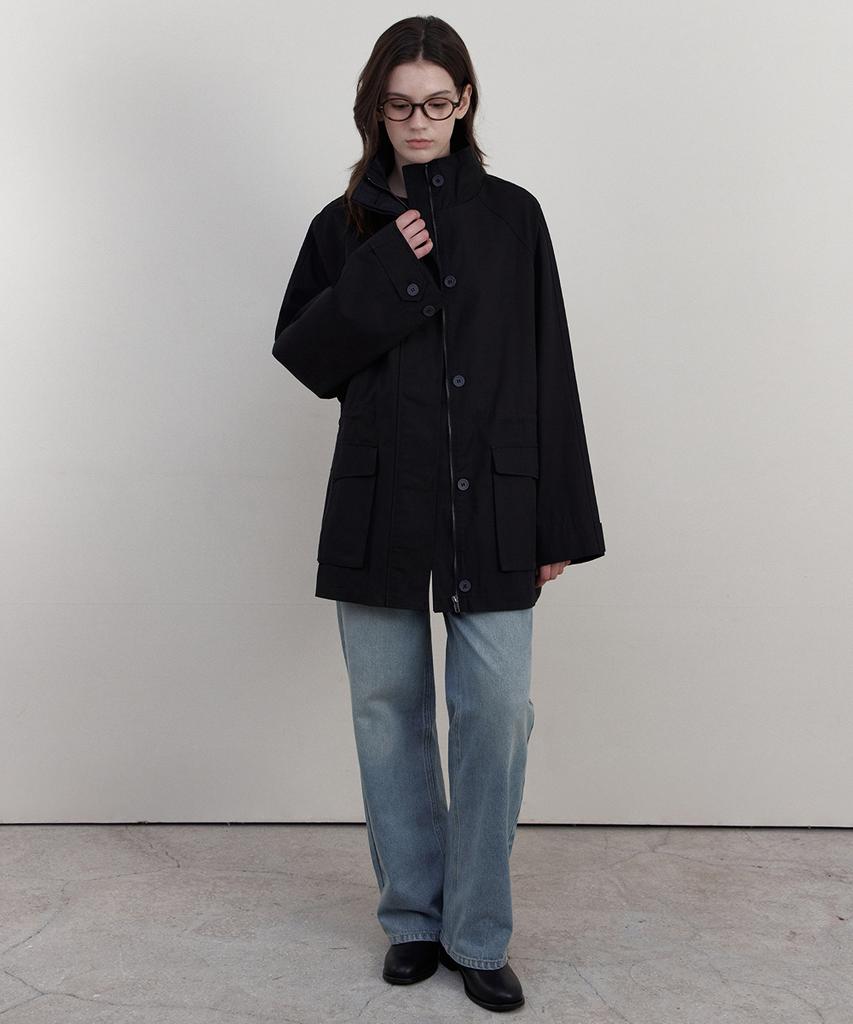 WEDNESDAYOASISFORWOMEN [Atelier Edition] Work Cotton High-Neck Jacket_Black(Wcb6Ot03)