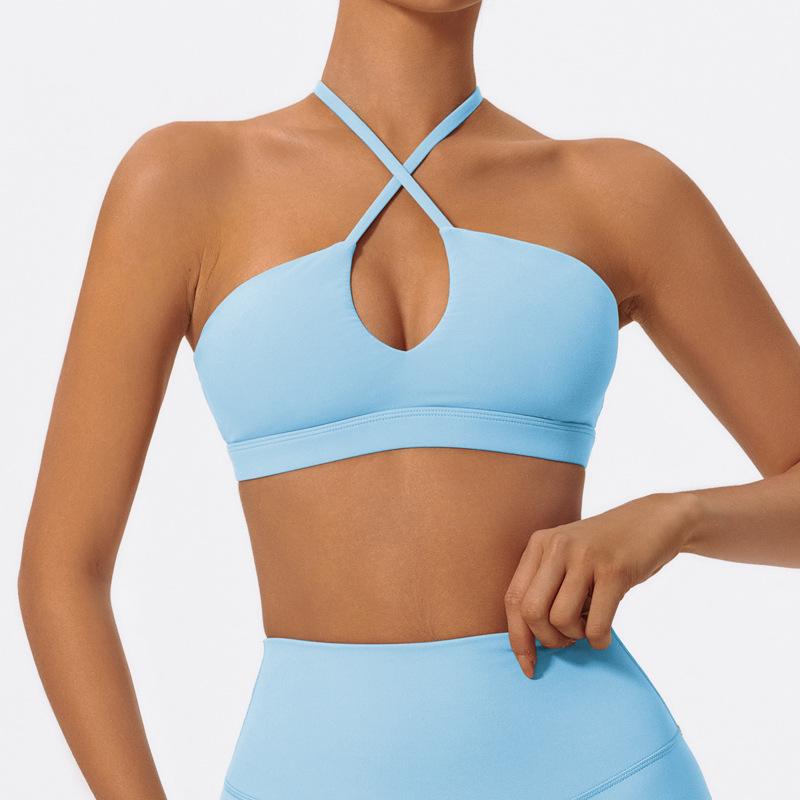 Женский спортивный бюстгальтер для йоги с перекрестной спинкой, быстросохнущий, дышащий