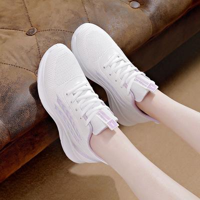 Женская обувь для отдыха и спорта 2024 года, осенняя плоская подошва, сетчатая, дышащая, повседневная, одинарная, мягкая подошва, легкие кроссовки для бега Traf