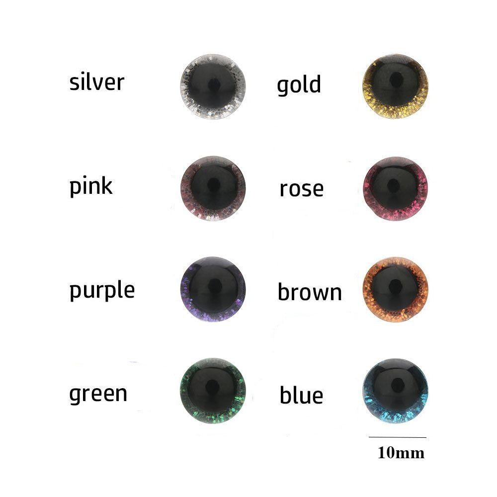 20pcs/10pairs 8 Colors Puppet Crystal Eyes with Washer Glitter Crystal Eyes DIY Doll Accessories