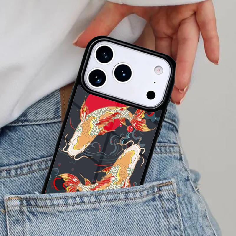 Японский карп Чехол для телефона для iPhone 16e 15 14 13 12 17 Pro Max Plus Air 17pro Чехол Coque