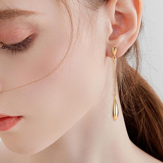 1 пара женских серег-подвесок с длинной кисточкой, в форме капли воды, полированные, однотонные, легкие, висячие, для выпускного вечера, вечеринки, свадьбы