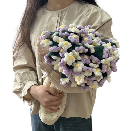 Вязаный крючком букет ромашек Вязаный крючком букет Одеяло ручной работы Цветы Плед для домашнего дивана Кровати Дивана Декор