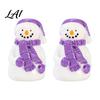 Moss Terrarium Decorations 2Pcs Christmas Mini Snowman Figurines Winter Tiny Resin Decoration Xmas Micro DIY Fairy Garden Supplies Landscape
