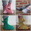 Knitted Alligator Socks Shark Crocodile Chameleon Cartoon Socks Cute Animal Wool Knitted Socks