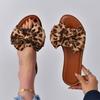 Bow-shaped One-line Slippers, Women's Lightweight Flat Shoes Vacation Beach Flip-flops